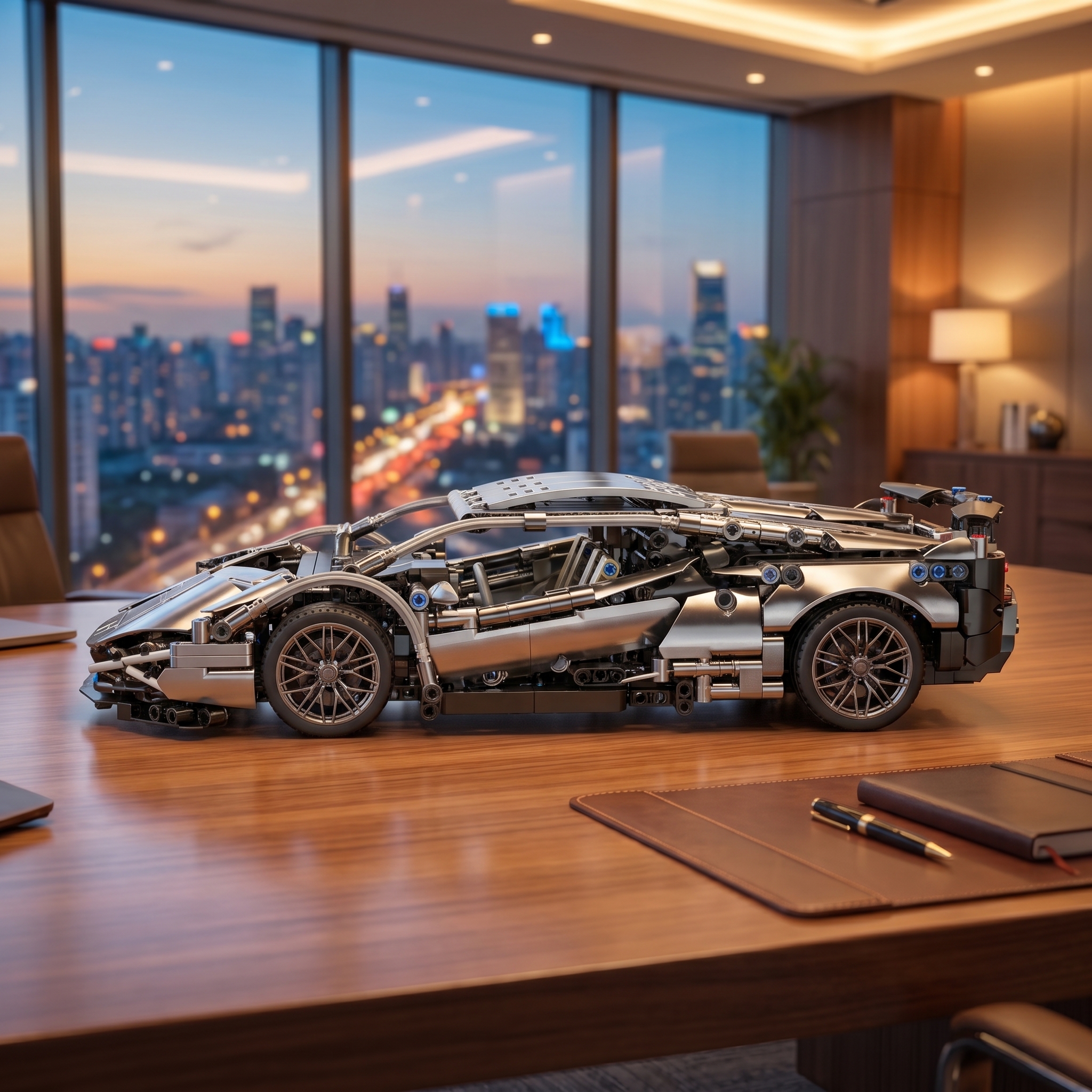 Mô Hình Lắp Ráp Siêu Xe Ô Tô Lambo Xám Titan 1:14 (1280 Mảnh) - Ảnh 5