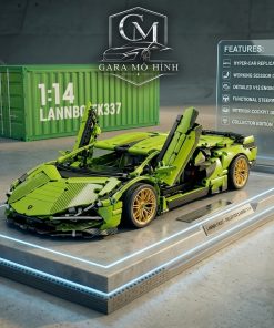 Xe mô hình tĩnh Lamborghini tỷ lệ 1:14 bản cao cấp phối cảnh thùng container tại Gara Mô Hình.
