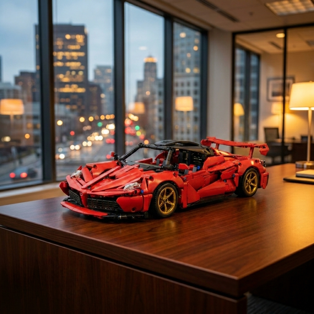 Đồ Chơi Mô Hình Lắp Ráp Siêu Xe Ô Tô Ferrari Đỏ 1:14 (1388 Mảnh) - Ảnh 2